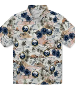 Buffalo Sabres Hawaiian Shirt - Hibiscus Seaside