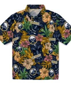 Buffalo Sabres Hawaiian Shirt - Hibiscus Tiki Jungle