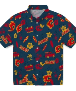 Calgary Flames Hawaiian Shirt - Beach Vibe