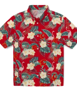 Calgary Flames Hawaiian Shirt - Flamingo and Hibiscus