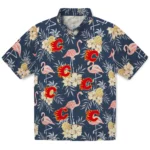 Calgary Flames Hawaiian Shirt - Flamingo Hibiscus
