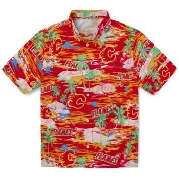 Calgary Flames Hawaiian Shirt - Hawaii Island