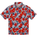 Calgary Flames Hawaiian Shirt - Hibiscus Fiesta
