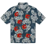 Calgary Flames Hawaiian Shirt - Hibiscus Flowers