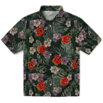 Calgary Flames Hawaiian Shirt - Hibiscus Leaves Pattern