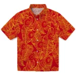 Calgary Flames Hawaiian Shirt - Leaf Outline