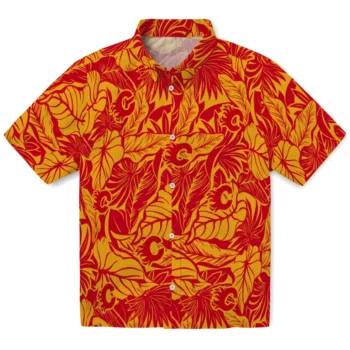 Calgary Flames Hawaiian Shirt - Monstera Layer