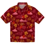 Calgary Flames Hawaiian Shirt - Palm And Clouds