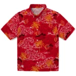 Calgary Flames Hawaiian Shirt - Wave Palm
