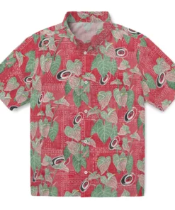 Carolina Hurricanes Hawaiian Shirt - Anthurium Overlay