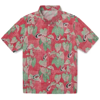 Carolina Hurricanes Hawaiian Shirt - Anthurium Overlay