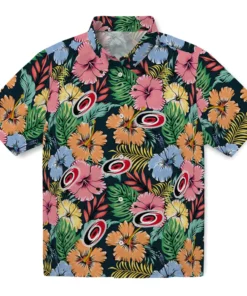 Carolina Hurricanes Hawaiian Shirt - Brilliant Hibiscus Garden