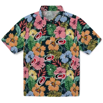 Carolina Hurricanes Hawaiian Shirt - Brilliant Hibiscus Garden