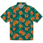 Carolina Hurricanes Hawaiian Shirt - Hibiscus and Palm Leaves
