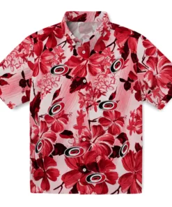 Carolina Hurricanes Hawaiian Shirt - Hibiscus Arrangement
