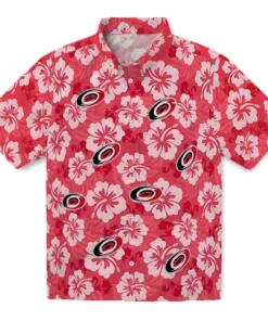Carolina Hurricanes Hawaiian Shirt - Hibiscus Cluster