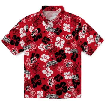 Carolina Hurricanes Hawaiian Shirt - Hibiscus Flower Design