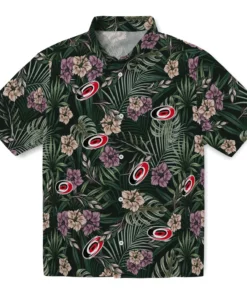 Carolina Hurricanes Hawaiian Shirt - Hibiscus Leaves Pattern