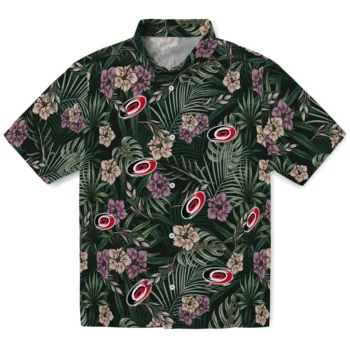 Carolina Hurricanes Hawaiian Shirt - Hibiscus Leaves Pattern