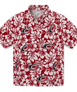 Carolina Hurricanes Hawaiian Shirt - Hibiscus Motif
