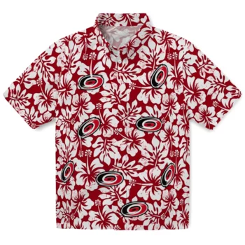 Carolina Hurricanes Hawaiian Shirt - Hibiscus Motif