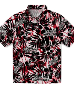 Carolina Hurricanes Hawaiian Shirt - Hibiscus Overlay