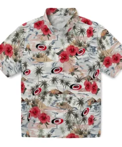 Carolina Hurricanes Hawaiian Shirt - Hibiscus Seaside