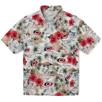 Carolina Hurricanes Hawaiian Shirt - Hibiscus Seaside