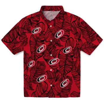 Carolina Hurricanes Hawaiian Shirt - Leaf Outline