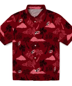 Carolina Hurricanes Hawaiian Shirt - Palm And Clouds