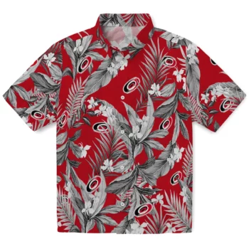 Carolina Hurricanes Hawaiian Shirt - Palm Leaves