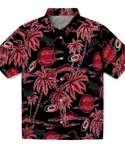Carolina Hurricanes Hawaiian Shirt - Palm Sunset