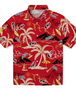 Carolina Hurricanes Hawaiian Shirt - Palm Tree Island