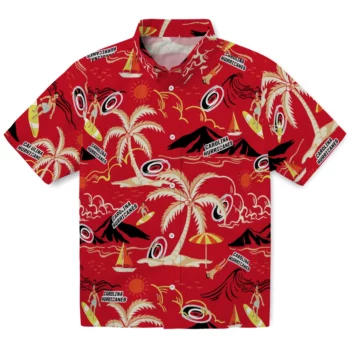 Carolina Hurricanes Hawaiian Shirt - Palm Tree Island