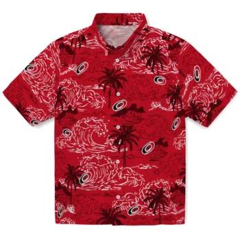 Carolina Hurricanes Hawaiian Shirt - Wave Palm