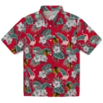 Chicago Blackhawks Hawaiian Shirt - Flamingo and Hibiscus