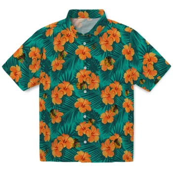 Chicago Blackhawks Hawaiian Shirt - Hibiscus and Palm Leaves