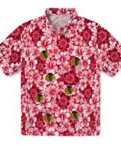 Chicago Blackhawks Hawaiian Shirt - Hibiscus Blooms