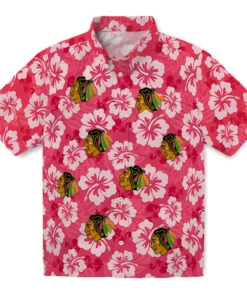 Chicago Blackhawks Hawaiian Shirt - Hibiscus Cluster