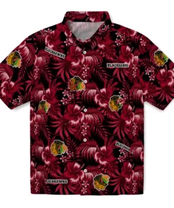 Chicago Blackhawks Hawaiian Shirt - Hibiscus Exotica