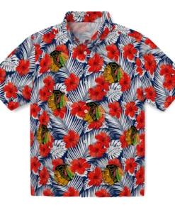 Chicago Blackhawks Hawaiian Shirt - Hibiscus Fiesta