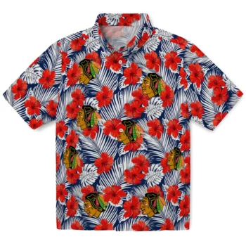Chicago Blackhawks Hawaiian Shirt - Hibiscus Fiesta