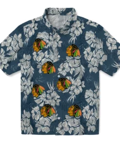 Chicago Blackhawks Hawaiian Shirt - Hibiscus Flowers