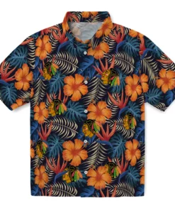 Chicago Blackhawks Hawaiian Shirt - Hibiscus Foliage