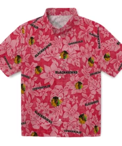 Chicago Blackhawks Hawaiian Shirt - Hibiscus Oasis