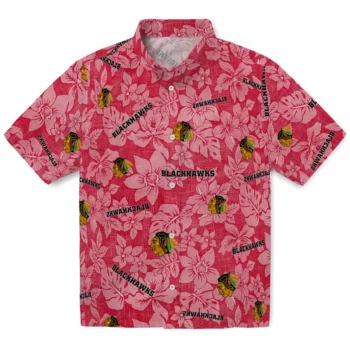 Chicago Blackhawks Hawaiian Shirt - Hibiscus Oasis