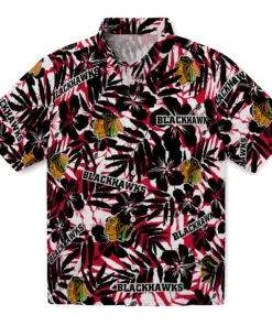 Chicago Blackhawks Hawaiian Shirt - Hibiscus Overlay