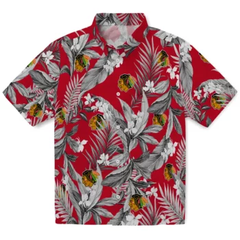 Chicago Blackhawks Hawaiian Shirt - Palm Leaves