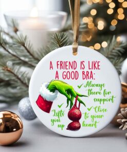 Friend Christmas Ornament PNG: Funny Bra Sublimation Design