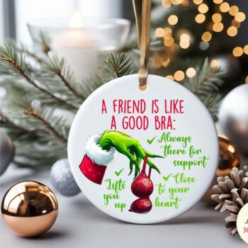 Friend Christmas Ornament PNG: Funny Bra Sublimation Design